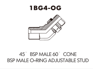 BSP BSPT ADAPTOR 45 BSP MALE 60CONEBSP MALE O-RING ADJUSTABLE STUD