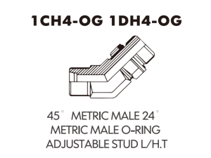 Metric Bite Type Tube Adaptor 45 METRICMALE 24METRIC MALE O-RINGADJUSTABLE STUD L/H.T