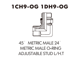 Metric Bite Type Tube Adaptor 45 METRIC MALE 24METRIC MALE O-RINGADJUSTABLE STUD L/H.T