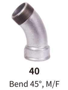 galvanized balck mallebale iron fitting bend elbow 45