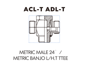Metric Bite Type Tube Adaptor METRIC MALE 24 /METRIC BANJO L/H.T TTEE