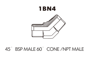 BSP BSPT ADAPTOR 45 BSP MALE 60 CONE/NPT MALE