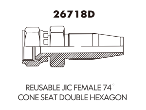 JIC SAE OFRS NPT Fitting REUSABLE JIC FEMALE 74CONE SEAT DOUBLE HEXAGON
