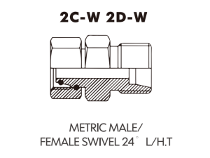 Metric Bite Type Tube Adaptor METRIC MALE/FEMALE SWIVEL 24 L/H.T