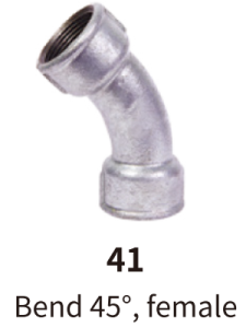 galvanized balck mallebale iron fitting bend elbow 45