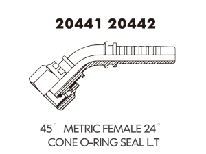 45 metric male 24 cone O-RING seal L.T.