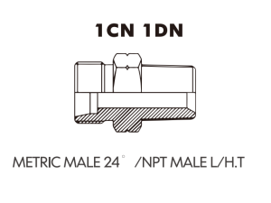Metric Bite Type Tube Adaptor METRICMALE 24 /NPT MALE L/H.T