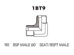 BSP BSPT ADAPTOR 90 BSP MALE 60 SEAT/BSPT MALE