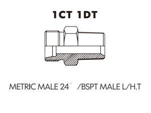 Metric Bite Type Tube Adaptor METRIC MALE 24 /BSPT MALE L/H.T