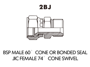 BSP BSPT ADAPTOR BSP MALE 60 CONE OR BONDED SEALJIC FEMALE 74 CONE SWIVEL