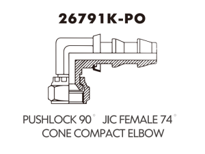 JIC SAE OFRS NPT Fitting PUSHLOCK 90 JIC FEMALE 74CONE COMPACT ELBOW