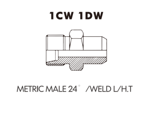 Metric Bite Type Tube Adaptor METRIC MALE 24 /WELD L/H.T