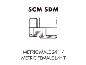 Metric Bite Type Tube Adaptor METRICMALE 24 /METRIC FEMALE L/H.T