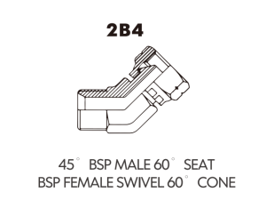 BSP BSPT ADAPTOR 45 BSP MALE60 SEATBSP FEMALE SWIVEL 60 CONE