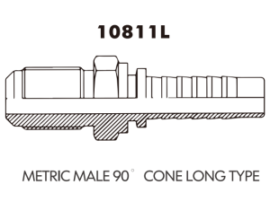 metric male 90 cone long seat