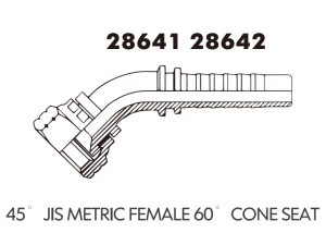 JIS Fitting 45 JIS METRIC FEMALE 60 CONE SEAT