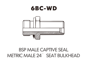 BSP BSPT ADAPTOR BSP MALE CAPTVE SEALMETRIC MALE 24 SEAT BULKHEAD