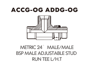 Metric Bite Type Tube Adaptor METRIC 24 MALE/MALEBSP MALE ADJUSTABLE STUD RUN TEE L/H.T