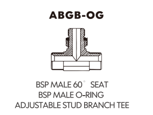 BSP BSPT ADAPTOR BSP MALE 60° SEATBSP MALE O-RINGADJUSTABLE STUD BRANCH TEE