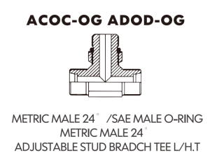 Metric Bite Type Tube Adaptor METRIC MALE 24 /SAE MALE O-RINGMETRIC MALE 24ADJUSTABLE STUD BRADCH TEE L/H.T