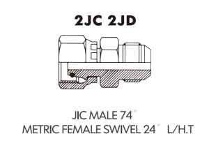 Metric Bite Type Tube Adaptor JIC MALE 74METRIC FEMALESWIVEL 24L/H.T
