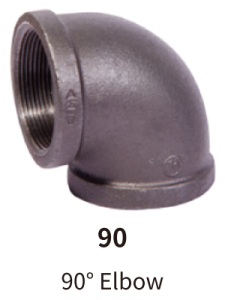 galvanized balck mallebale iron fitting elbow 90