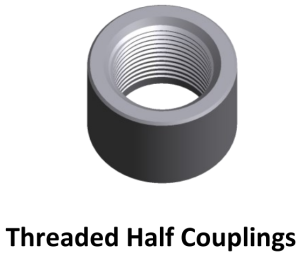 carbon steel forged fitting threaded half coupling