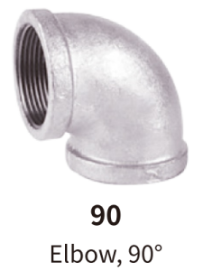 galvanized balck mallebale iron fitting elbow 90