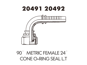 90 metric male 24 cone O-RING seal L.T.