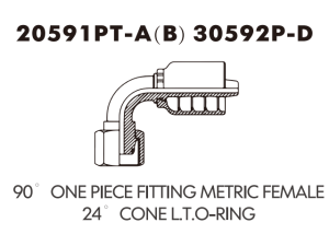 one piece fitting 90 ONE PIECE FITTING METRIC FEMALE24 CONELT.O-RING