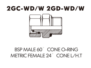 Metric Bite Type Tube Adaptor BSP MALEO-RINGMETRIC FEMALE SWIVEL 24 L/H.T