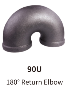 galvanized balck mallebale iron fitting return elbow 180