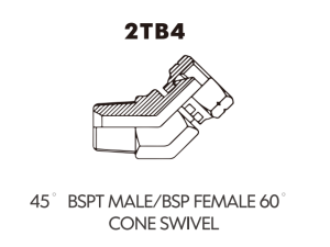 BSP BSPT ADAPTOR 45 BSPT MALE/BSP FEMALE 60CONE SWIVEL