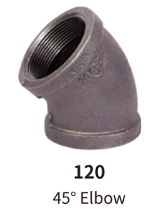 galvanized balck mallebale iron fitting elbow 45