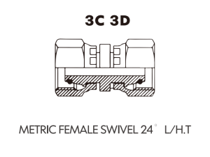 Metric Bite Type Tube Adaptor METRIC FEMALE SWVEL 24 L/H.T