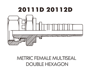 metric female multiseal double hexagon