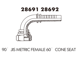 JIS Fitting 90 JIS METRIC FEMALE 60 CONE SEAT