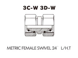 Metric Bite Type Tube Adaptor METRIC FEMALE SWIVEL 24 L/H.T