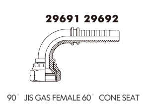 JIS Fitting 90 JIS GAS FEMALE 60 CONE SEAT