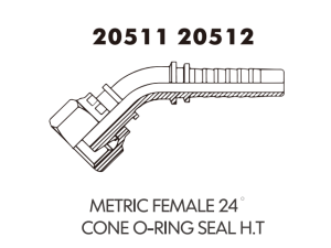 metric male 24 cone O-RING seal H.T.