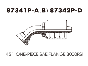 one piece fitting 45 ONE-PIECE SAE FLANGE 3000PSI